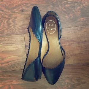 Jack Rogers Black D’Orsay Scalloped Flats
